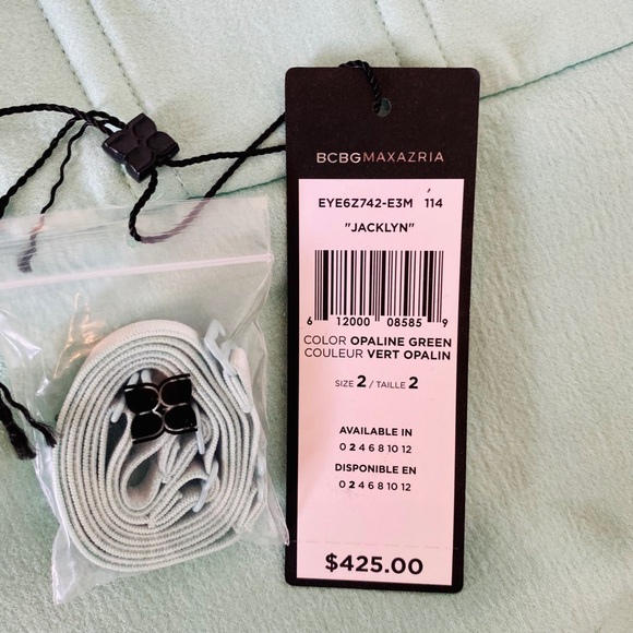 BCBG OPALINE GREEN "JACKLYN" TIERED RUFFLE DRESS - Picture 3 of 3